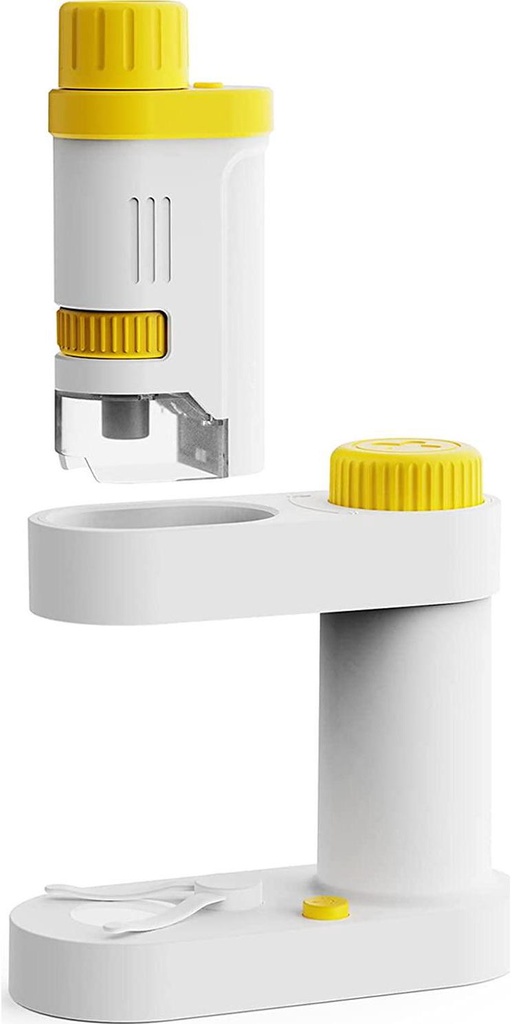 Microscope for Kids LED Beginner Microscope Science Kit, Kids Toys Microscope 80x-160x with Slides. Pocket Microscope Kit for Kids 8-12(Yellow)