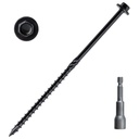 LIONMAX Structural Wood Screws 6 Inch, 100-PCS #14 X 6" Heavy Duty Black Timber Screws, Rust Resistant, Hex Head Outdoor Log/Landscaping Wood Screw, Hex Socket Included