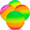 4Pcs Rainbow Playground Balls for Kids&Adults with 1 Hand Pump,8.5Inch Colorful Rubber Bouncy Balls,Inflatable Multi Colors Kick Balls Handball,Durable Indoor&Outdoor Play Toys