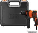 BLACK+DECKER 550 W Hammer Drill Power Tool with Side Handle and Kitbox, BEH550K-GB
