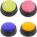 Decdeal Recordable Talking Button with Led Function, Learning Recording Sound Button Answer Buzzers, Orange+Blue+Green+Pink