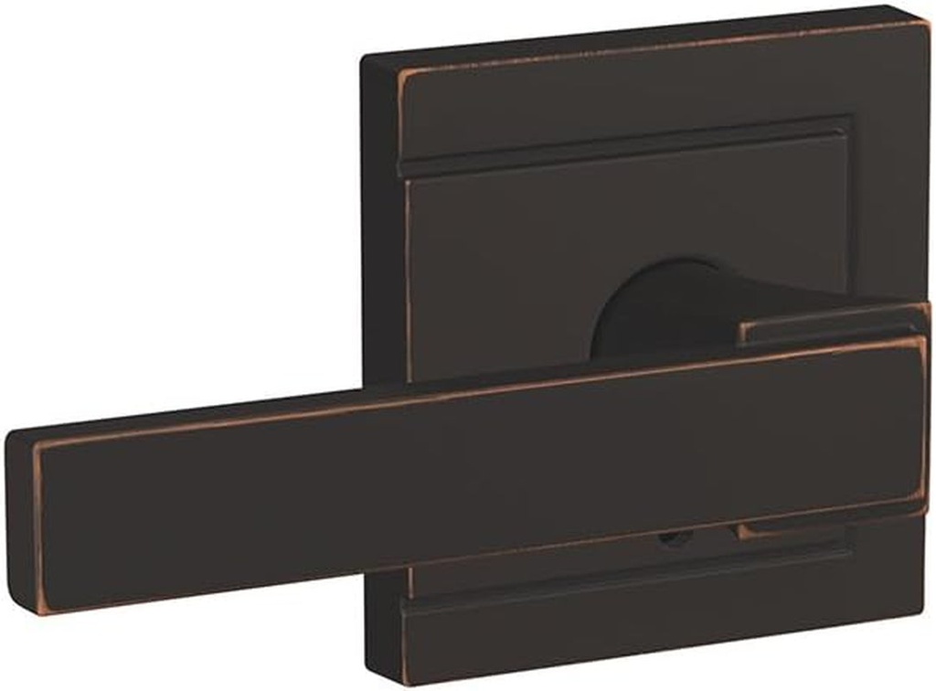 Schlage Custom FC21 NBK 716 ULD Northbrook Lever with Upland Trim Hall-Closet and Bed-Bath Lock, Aged Bronze
