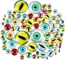 200 Pieces Halloween Glass Dragon Eye Half Round Glass Dome Cabochon Mixed Style Doll Eyes Glass for Art Dolls Props Fursuits DIY Jewelry Making 6 mm, 8 mm, 10 mm, 12 mm, 15 mm, 18 mm, 20 mm, 30 mm