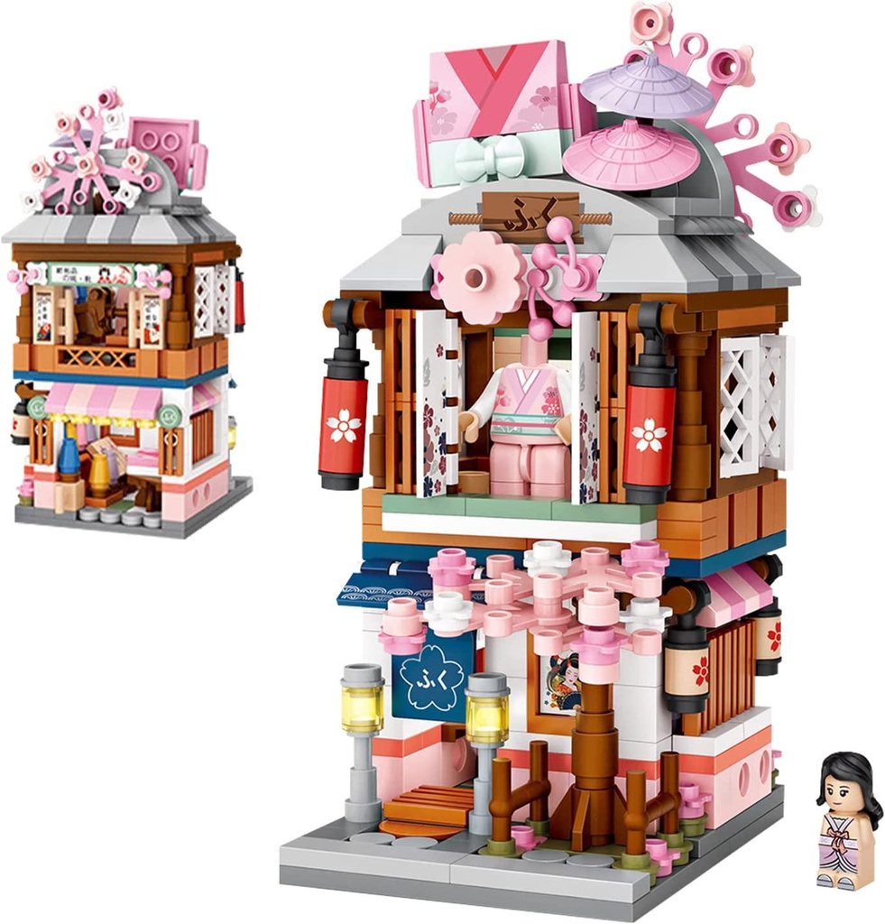 Japanese Street View Shop Bricks, Mini DIY Building Blocks Model MOC Construction Toy (Kimono Shop)