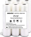 Wevac Vacuum Sealer Bags 20cmx5m Rolls 6 Pack for Food Saver, Seal a Meal, Weston. Commercial Grade, BPA Free, Heavy Duty, Great for vac Storage, Meal Prep or Sous Vide (8 x17')