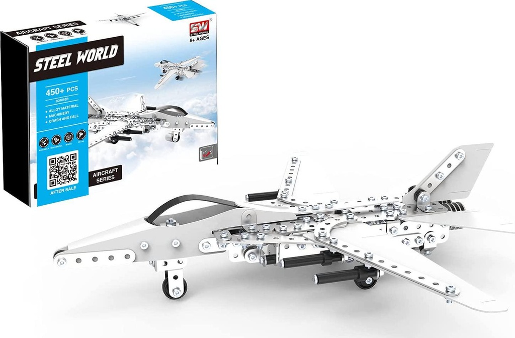 Steel World Assembled Fighter Toy Model Stainless Steel Building Block Set for Children and Adults