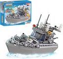 Battleship Building Blocks 193 Pcs Army Ship Toys Coast Guard Warship with Solid Hull and Deck Military Building Set for Kids Boat Construction Toys for Boys Girls Aged 6-12