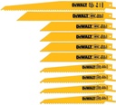 Dewalt Wood Metal Reciprocating Saw Blade 10-Pieces Set with Case, Multicolor