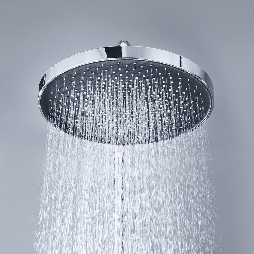 Decaura WELS Luxury Overhead Rain Shower Head Large Adjustable 10 Inch Rainfall Shower Head (Chrome)