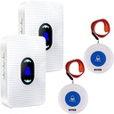 Wireless Caregiver Pager Alert System SOS Call Button for Patient Elderly Personal Home Attendant Nurse Seniors and Disabilities, 2 Receivers & 2 Portable Transmitters …