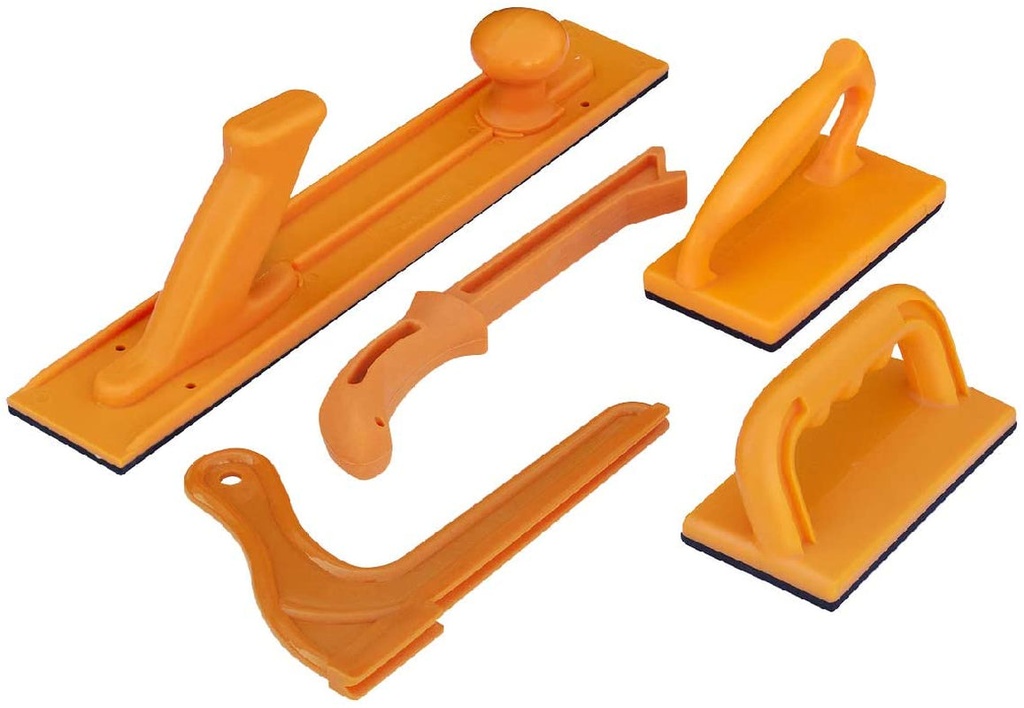 POWERTEC 71009 Safety Push Block and Stick Set | 5 Pack | Ergonomic Handles with Max Grip | Push Blocks and Sticks for Table Saw, Jointers and Woodworking | for Woodworker Safety & Control