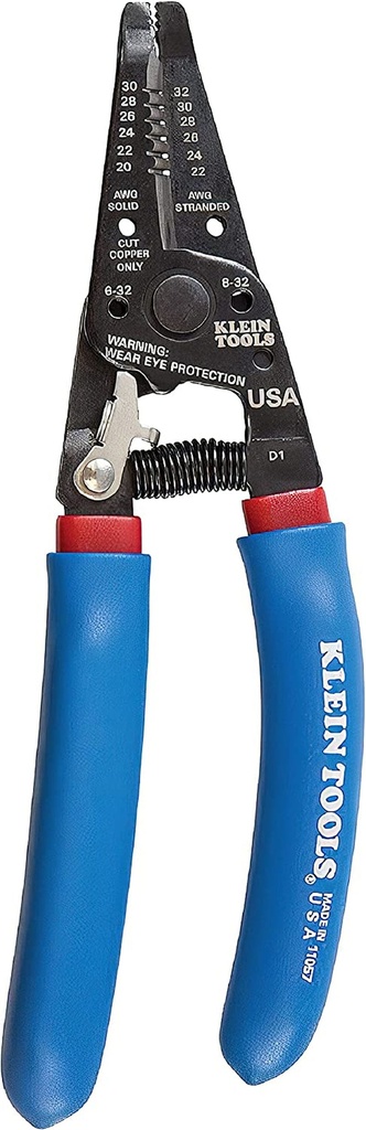 Klein Tools 11057 Wire Cutter/Wire Stripper, Heavy Duty Wire Cutter Stripper for 20-30 AWG Solid Wire and 22-32 AWG Stranded Wire