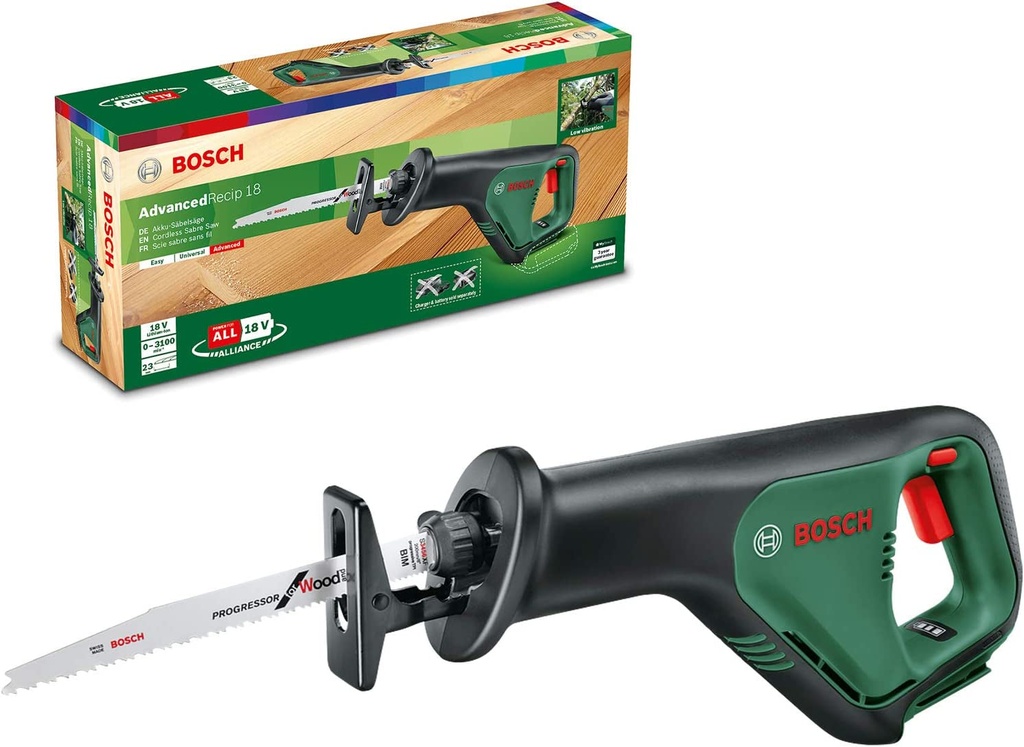 Bosch Cordless Reciprocating Sabre Saw Advancedrecip 18 (Without Battery, 18 Volt System, in Box)