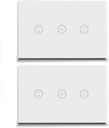 Useelink Wifi Smart Wall Curtain Switch,Glass Touch Panel,Compatiable with Ios/Android,Compatible with Alexa, Google Assistant, No Hub Required,White 2 Pack