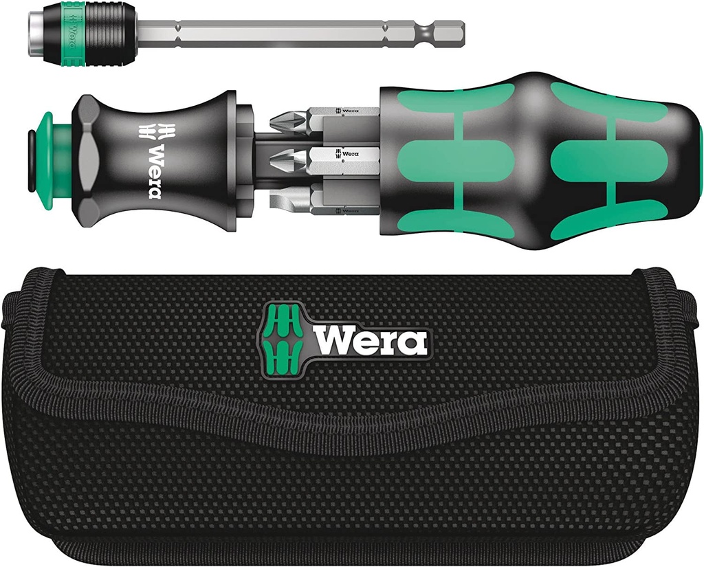 Wera 5051021001 KK 20 Kraft Form Kompakt Screwdriver 7 Pieces Set, Silver