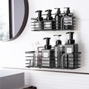 2Pack Shower Caddy,Hushnow Shower Shelves Black Shower Organizer Shower Racks Adhesive Shower Storage Kitchen Bathroom Bedroom Wall Mounted Rustproof SUS304 Stainless Steel