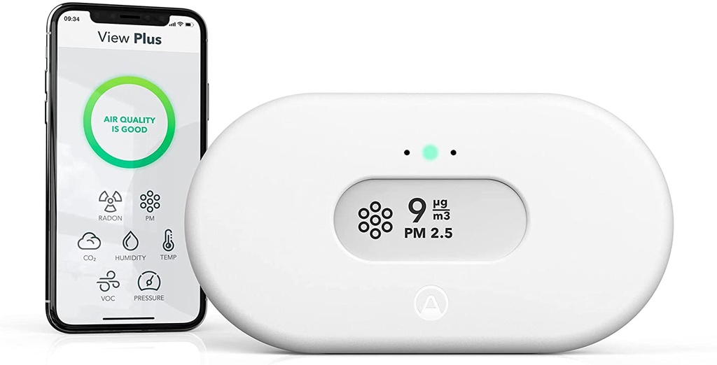 Airthings 2960 View plus - Radon & Air Quality Monitor (PM, CO2, VOC, Humidity, Temp, Pressure)