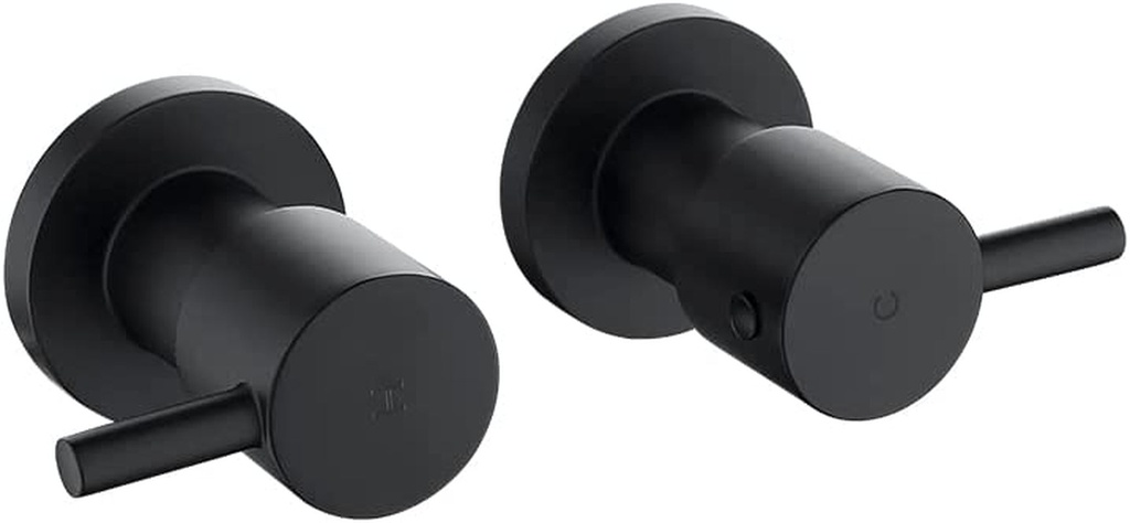 Decaura Watermark Shower Mixer Taps 1/4 Turn Twin Hand Levers Hot Cold Shower Valve Kits Bathtub Faucet Solid Brass Matt Black