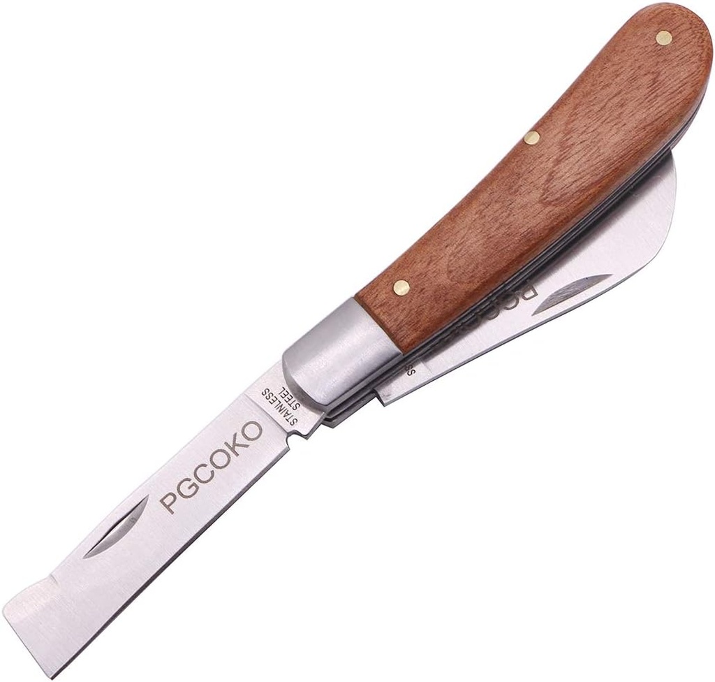 Linsen-Outdoors Pruning Knife,Grafting Knife, Stainless Steel Garden Budding Knife, Folding Pocket Knife for Grafting Multi Cutting Tool, Weed Bushes Branches Mushroom Diggig Knife…