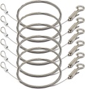 6Pcs Adjustable Picture Hanging Wire with Loop and Hook, 6.5Ft (2Meters) Heavy Duty Picture Hanging Wire Kit, Stainless Steel Hanging Wire Rope for Mirror, Picture, Light/Lamp Holder - up to 20KG