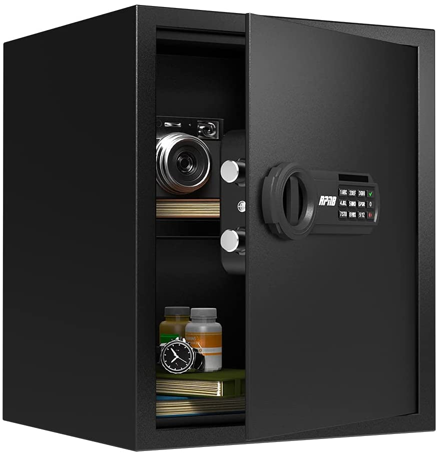 RPNB Deluxe Safe and Lock Box,Money Box,Digital Keypad Safe Box,Steel Alloy Drop Safe, Keypad Lock,Perfect for Home Office Hotel Business Jewelry Gun Cash Use Storage,1.5 Cubic Feet