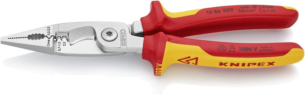 KNIPEX Pliers for Electrical Installation 1000V-Insulated (200 Mm) 13 86 200