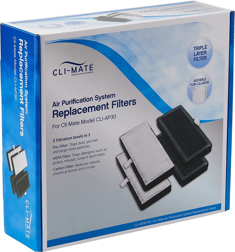 Cli-Mate Air Purifier Replacement Filter 4 Piece Set CLI-AP30-RF