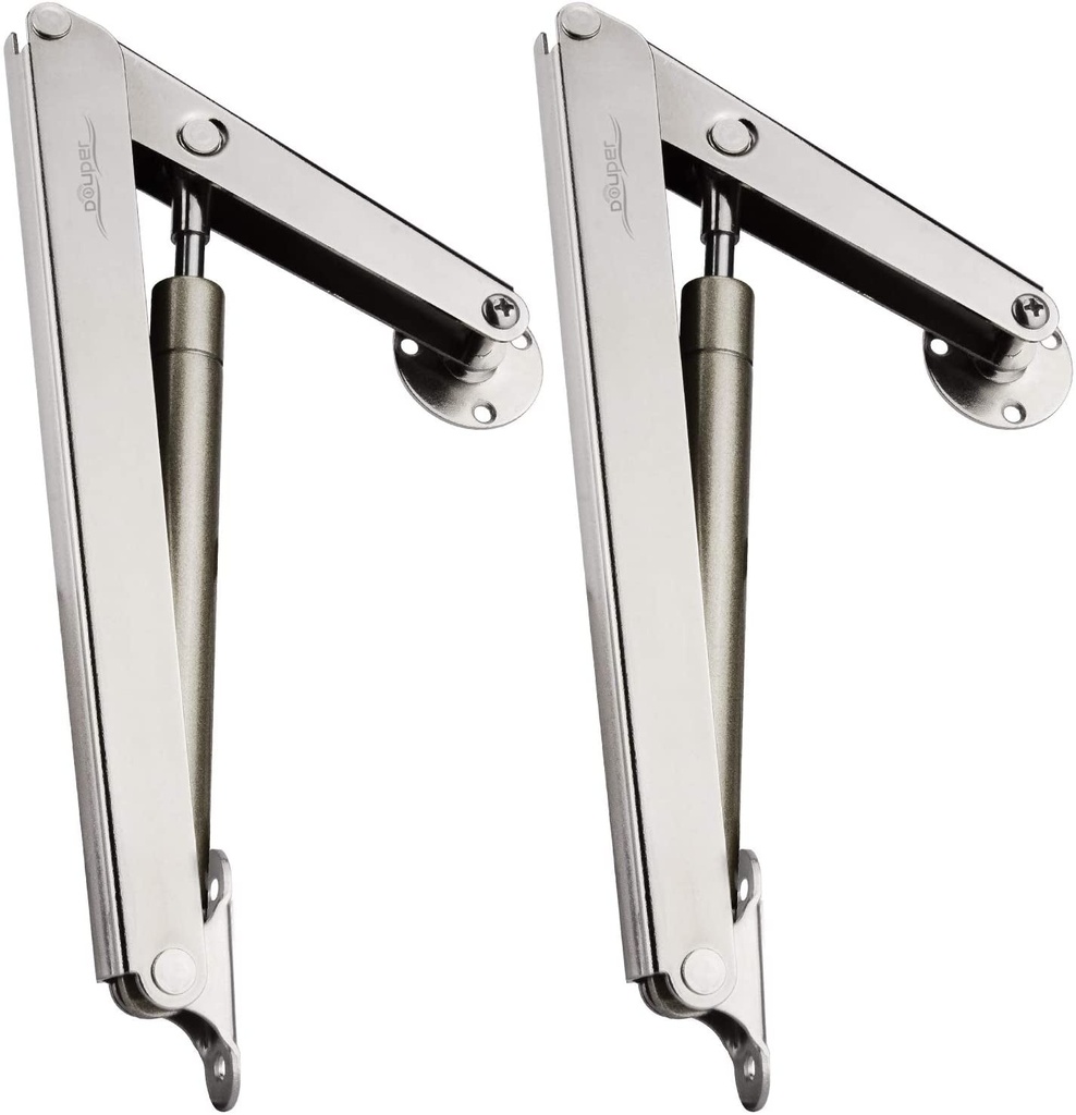 Douper 200N/44Lb Heavy Duty Gas Springs Lid Support Hinge Pneumatic Lid Lifters with Soft Close Support Heavy Drop Lids and Work Perfectly for a Soft Close Pack of 2