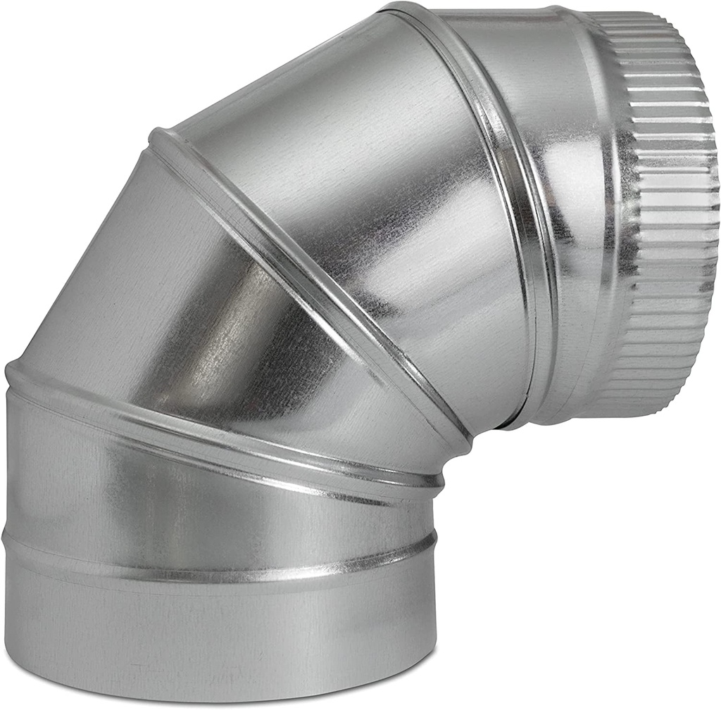 6 Inch 90-Degree HVAC Elbow Duct - Galvanized 26 Gauge Adjustable Sheet Metal Elbow Duct Connector, Flexible round Tube Air Ventilation & Fully Adjustable Vent Pipe HVAC Ductwork