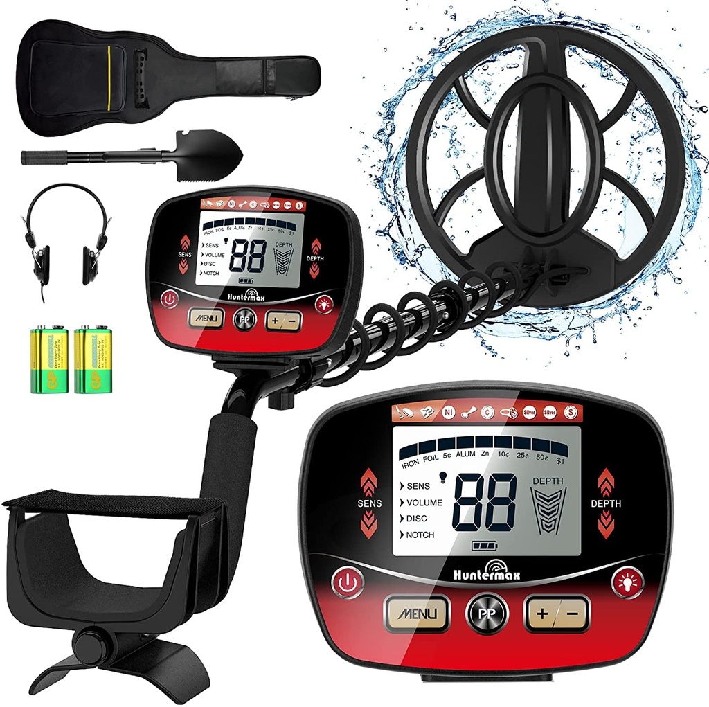 Metal Detector for Adults, Professional High Accuracy Waterproof Gold Detector with LCD Display, 10" Coil Adjustable Metal Detector for Treasure Hunting, 5 Modes, Advanced DSP Chip