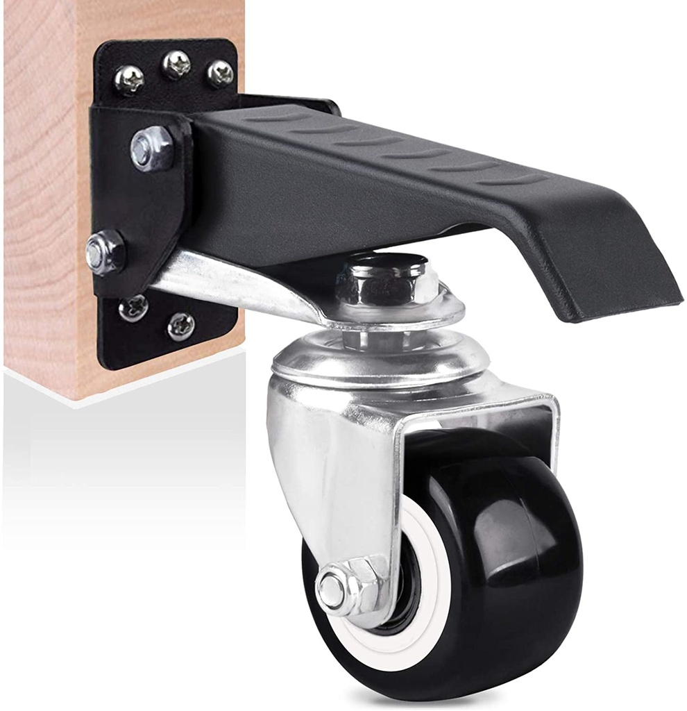 SOLEJAZZ Workbench Caster Kit 660 LBS Capacity 4 Heavy Duty Retractable Workbench Casters Wheels All Steel Construction Urethane, Bonus Install Template, 4 Pack