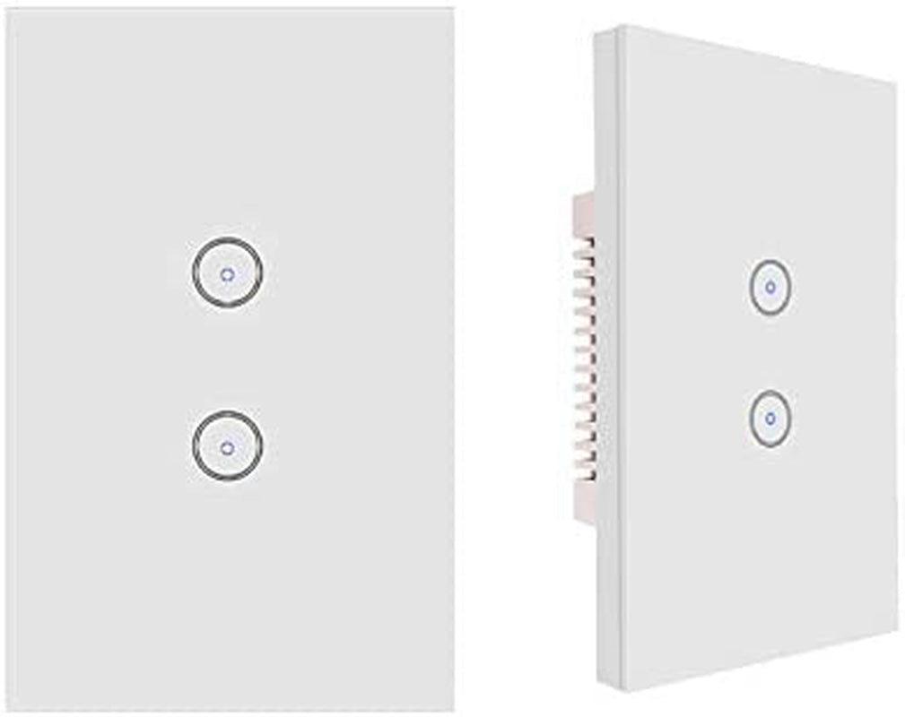 Useelink Wifi Smart Wall Touch Light Switch, Smart Phone Remote Control, Compatible with Ios and Android,Compatible with Alexa Echo and Google Assistant, SAA Approved (Wall Light Switch 2Gang-2Pack)