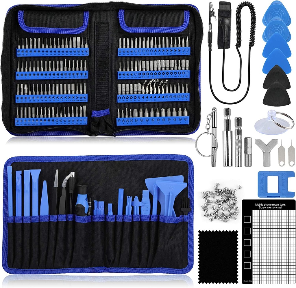 Precision Screwdriver Set 180 in 1, Magnetic Screwdriver Kits with 140 Bits, Eocean Small Driver Repair Tool Set, Suitable for Phone,Pc, Computer,Jewelry,Ipad,Watch,Game Console Etc