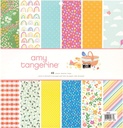 American Crafts Single-Sided Paper Pad 12in x 12in 48 Pack - Amy Tan Picnic in The Park - Color: Tan
