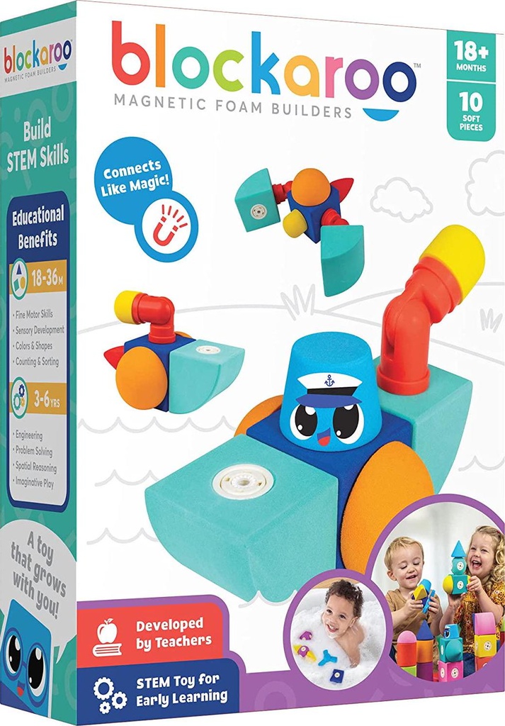 Blockaroos Magnetic Foam Tugboat Building Blocks