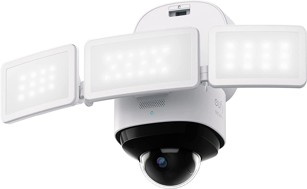 Security Floodlight Pro 2K, 360-Degree Pan and Tilt Coverage, 2K Full HD, Smart Lighting, Weatherproof, On-Device AI, No Monthly Fee White T8423C21