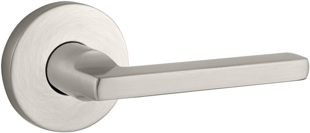 Baldwin PVSQUCRR150 Reserve Privacy Square with Contemporary round Rose in Satin Nickel Finish