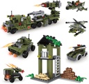 905 Pieces Building Toys Set, Army Military Base Building Kit with Army Vehicles, Tank, Airplane, Helicopter, Military Vehicles Model Blocks Toy for 6 7 8 9 10 Year Old Boy Kids Gifts