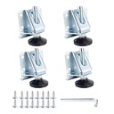 POWERTEC POWERTEC 71136 Heavy Duty Leg Leveler Kit | 4 Pack | Leveler Legs with Installation Screws and Lock Nuts for Cabinets Furniture Shelves Tables, 71136