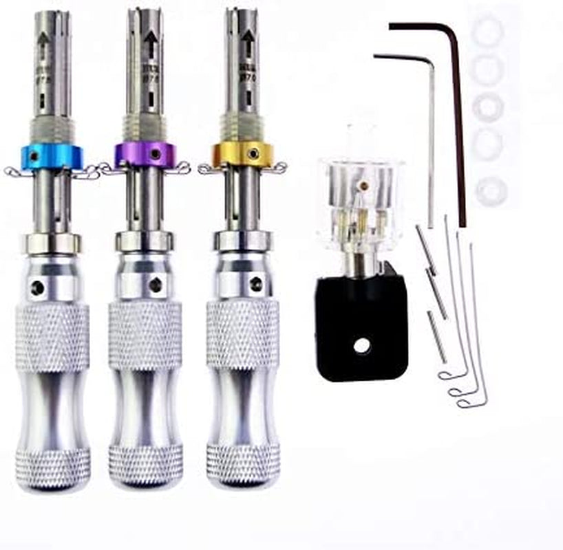Locksmith Practice 7 Pin Tubular Door Opener Lock Pick Set 7.00Mm 7.5Mm 7.8Mm with Crystal Professional Visible Cutaway of Training Lock