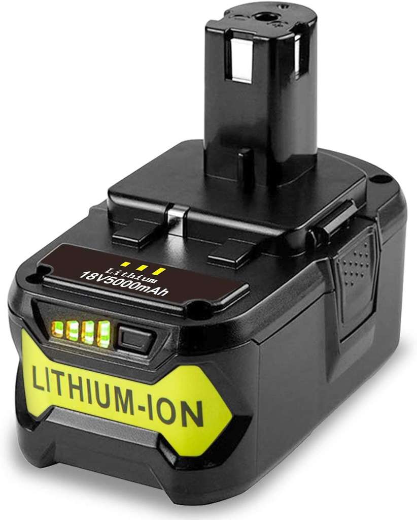 18V 5000 Mah Battery for Ryobi One+ RB18L50 BPL-1815 BPL-1820G BPL1820 BPL18151 P102 P103 P104 P105 P106 P107 P108 Power Tool with LED Charge Indicator