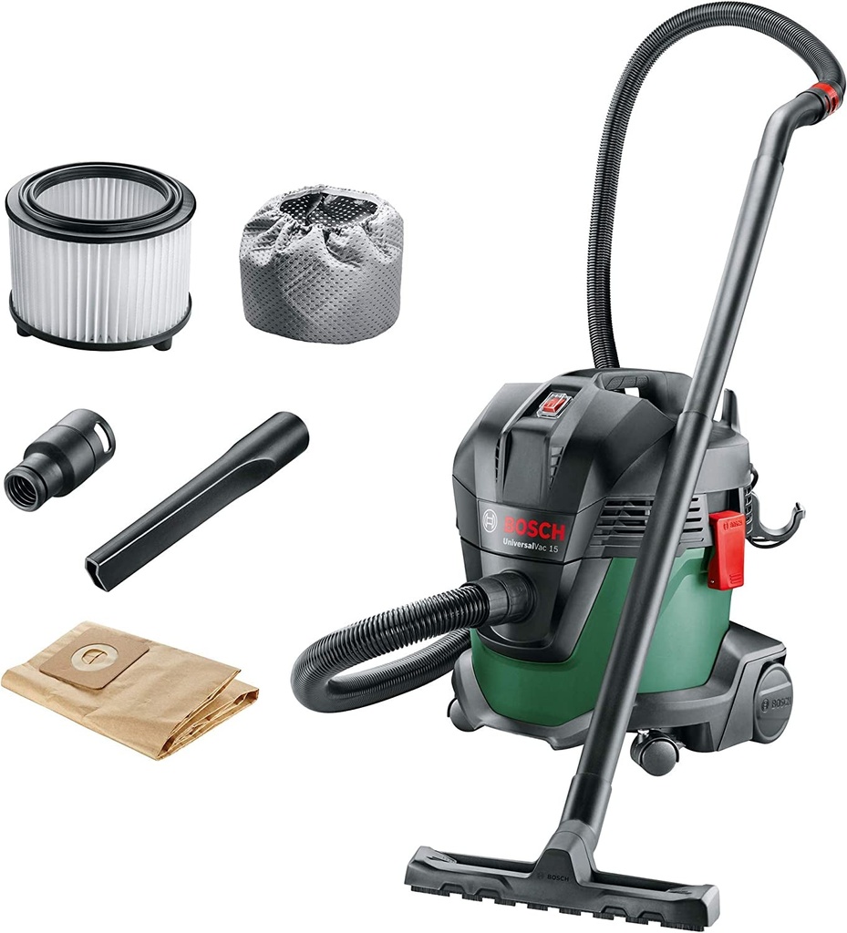Bosch Wet and Dry Vacuum Cleaner with Blowing Function Universal Vac 15 (1000 Watt, 15 Litre, in Box)