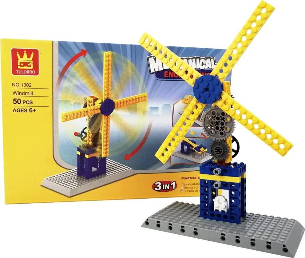 WANGE - Wing Mill Mechanical Engineering Building Kits - 3-in-1 50 Pieces - for Ages 6+ Construction Education Toy
