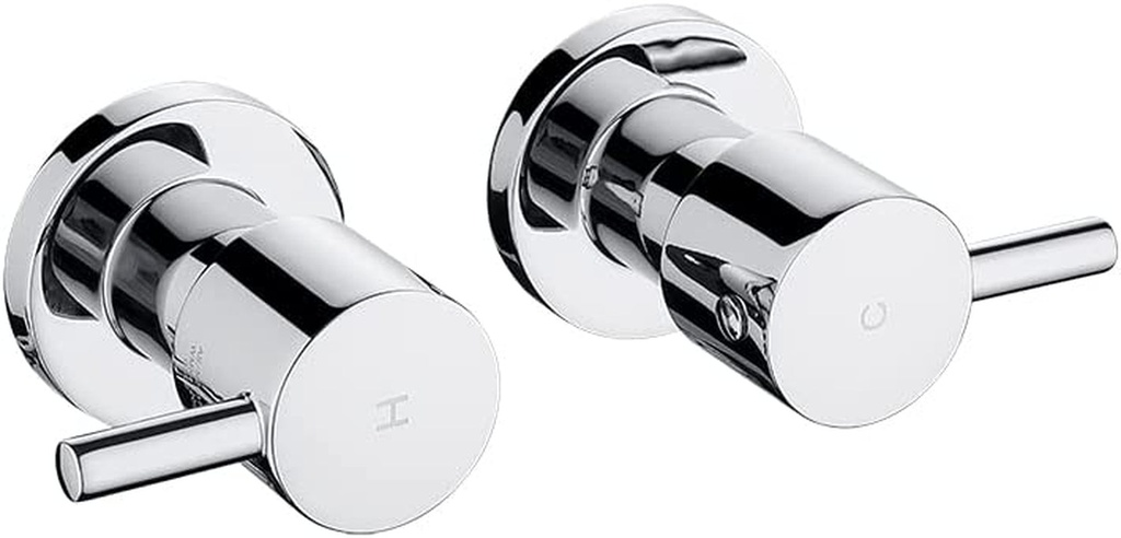 Decaura Watermark Shower Mixer Taps 1/4 Turn Twin Hand Levers Hot Cold Shower Valve Kits Bathtub Faucet Solid Brass Polished Chrome
