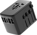 Universal Travel Power Adapter-Worldwide International Adaptor Wall Charger AC Plug for Cell Phone Laptop with 8A 2000W Max 4 USB 3.0 & USB Type-C PD Smart Power Delivery with US/UK/EU/AU Plug