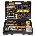 Yellow 218Piece Tool Set General Household Hand Tool Kit with Plastic Toolbox Storage Case
