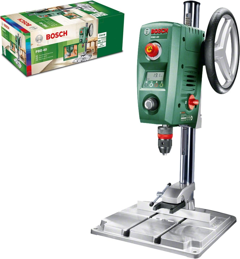 Bosch Bench Drill PBD 40 (710 Watt, Parallel Guide and Clamp Included, in Box)