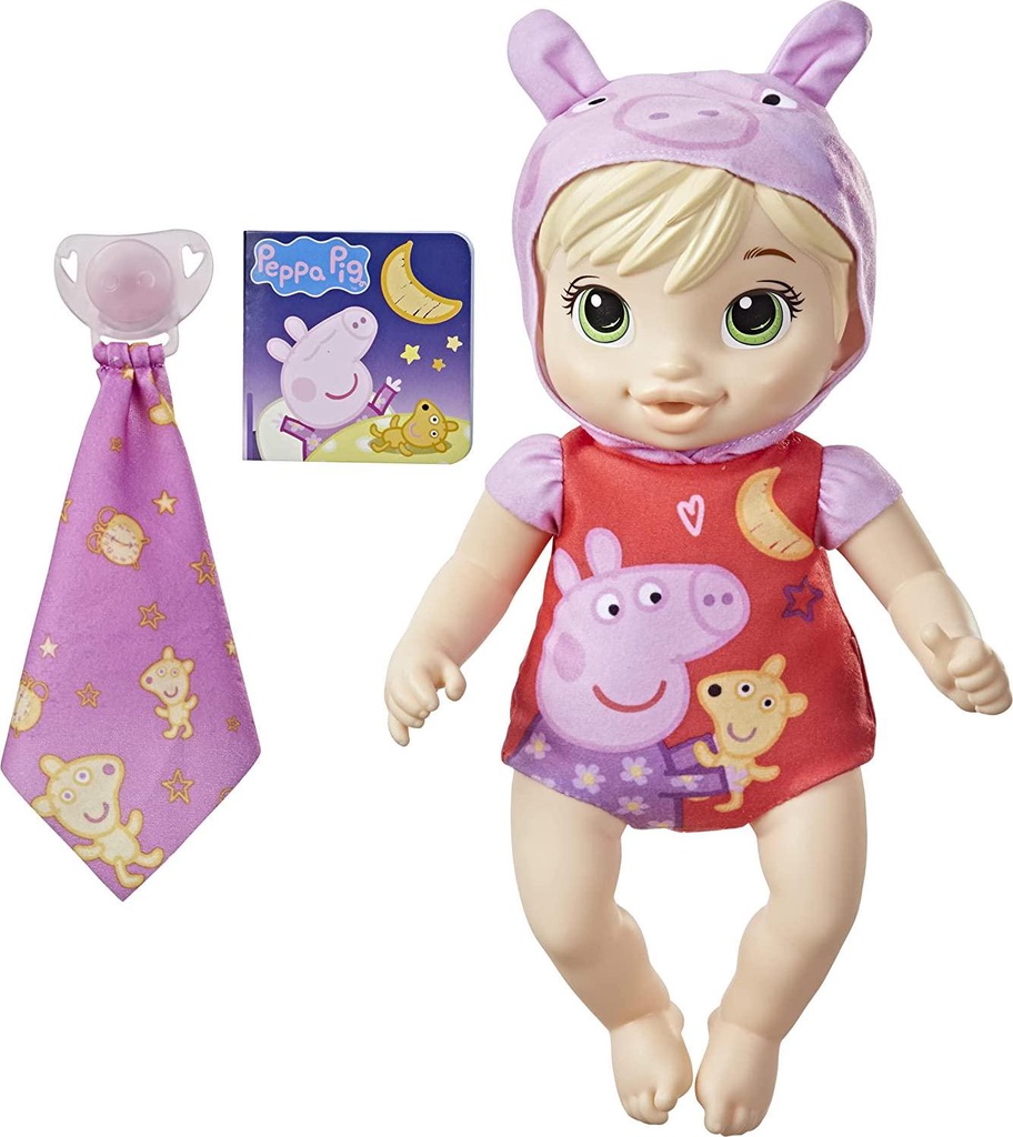 Baby Alive Doll - Goodnight Peppa - Blonde Hair - Peppa Pig with Bedtime Accessories - First Baby Doll - Washable - Soft Body - Interactive Nurturing Toys for Kids - Girls and Boys - F2387 - Ages 2+