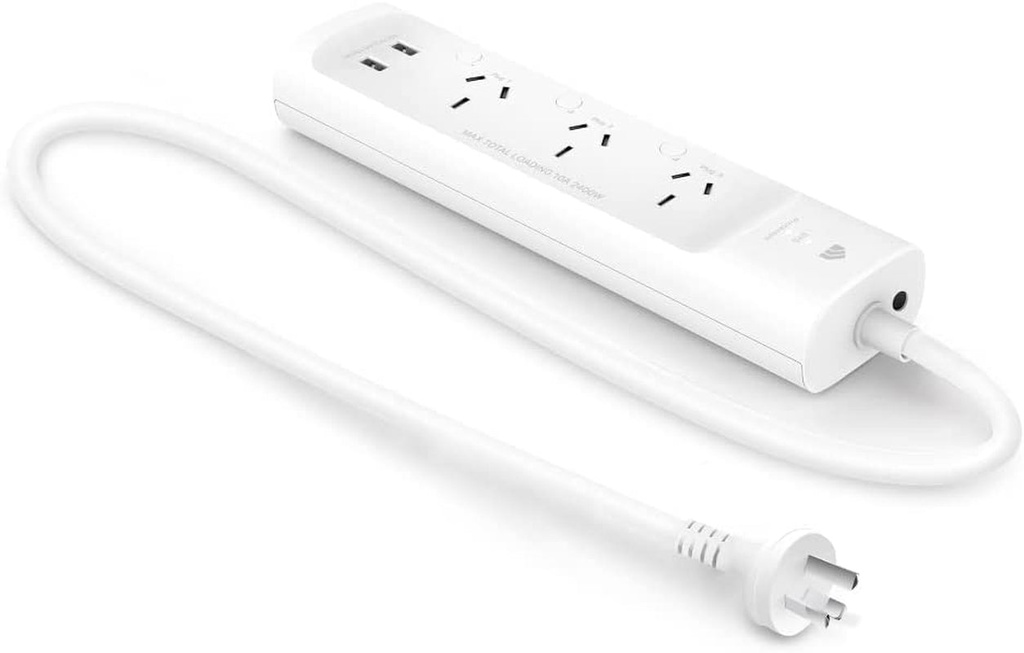 Kasa Smart Wi-Fi Power Strip, 3 Smart Outlets, 2 USB Ports, Surge Protection, Works with Alexa & Google, No Hub Required (KP303)