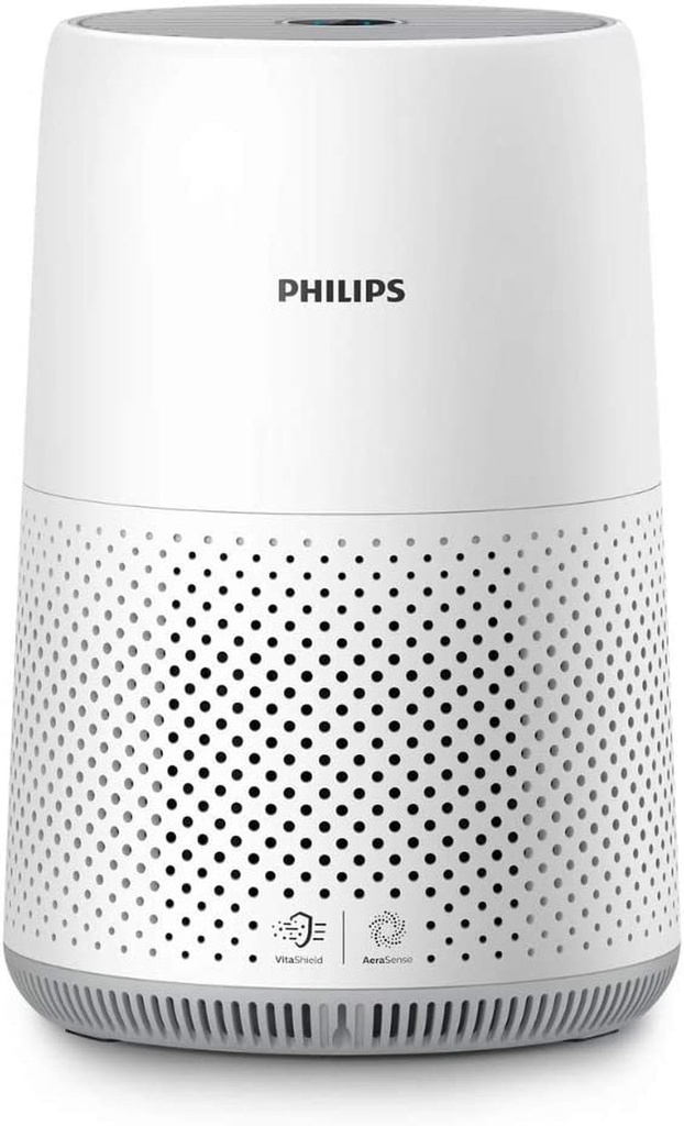 Air Purifier Series 800I, Removes 99.5 Percent Particles, Compact Room Size up to 49 M², Intelligent Auto Purification with Air Quality Colour Feedback, Auto and Sleep Mode, White, AC0819/73